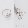 DAZZLING MULTI MARQUISE CUT CZ FLOWER CLUSTER POLISH 316L SURGICAL STEEL NOSE HOOP